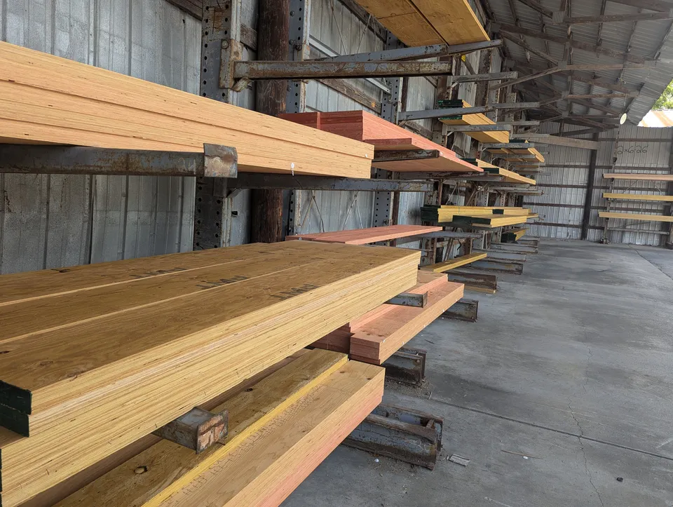 lvl stacked in the racks